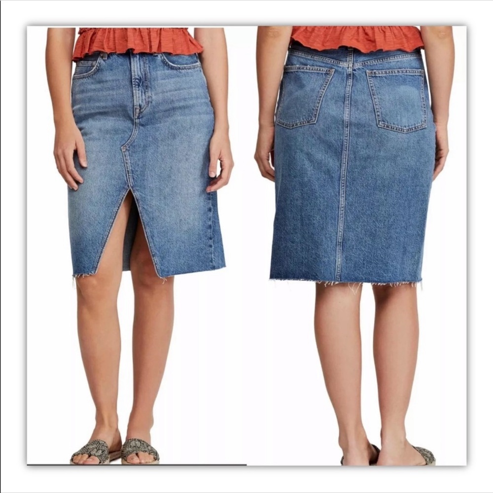 Free People Denim Pencil Skirt Suzanne Size 8